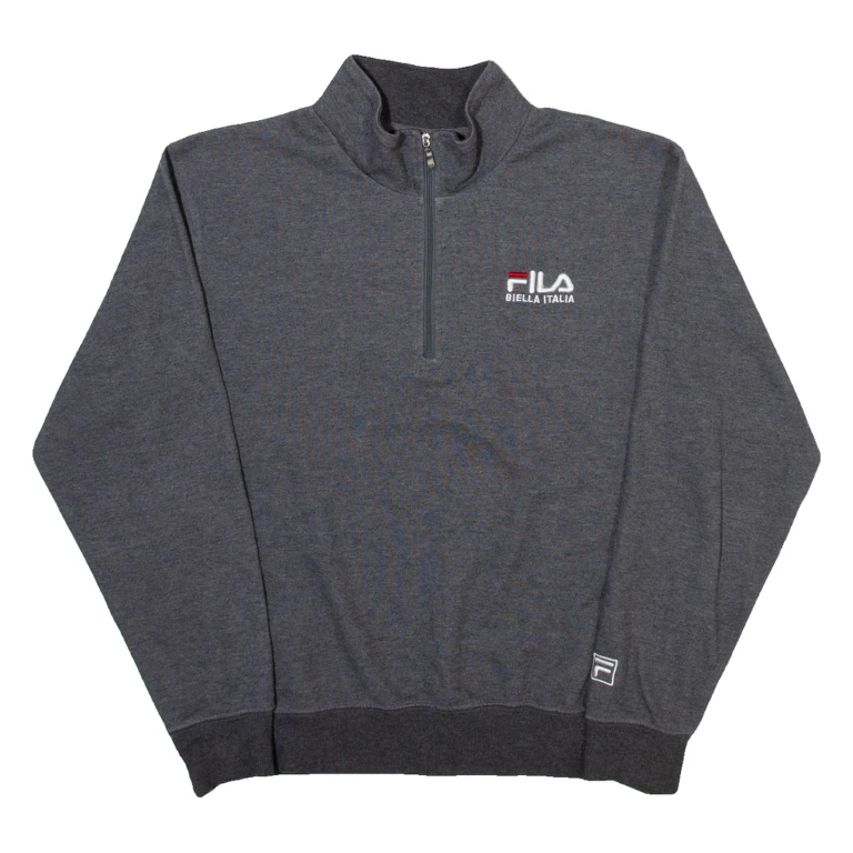 FILA Womens Sweatshirt Grey 1/4 Zip M