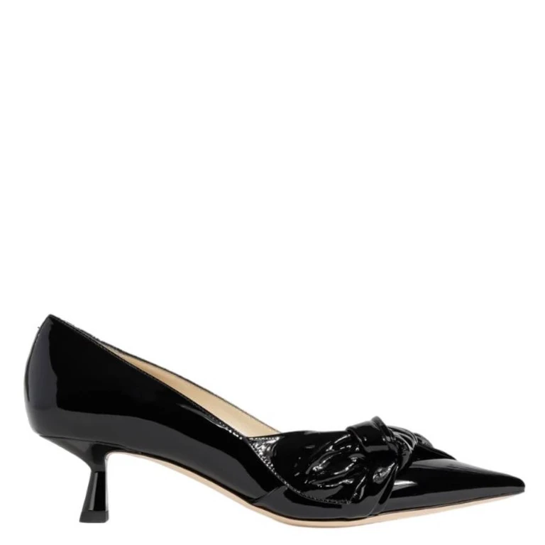 Black Elinor 45 Patent Pointed-Toe Pumps