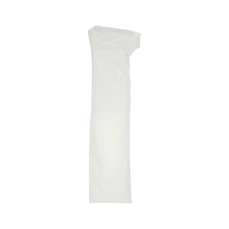 Armarium White Stretch Poplin Tiche One-Shoulder Dress Abiti - Women