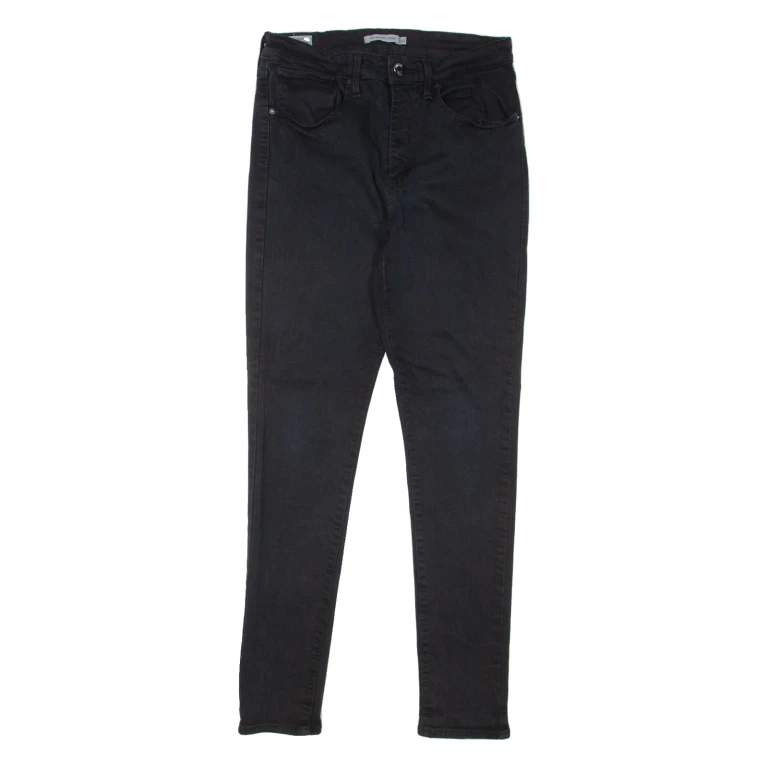 LEVI'S 721 HIgh Rise BIG E Womens Jeans Black Slim Skinny W27 L30