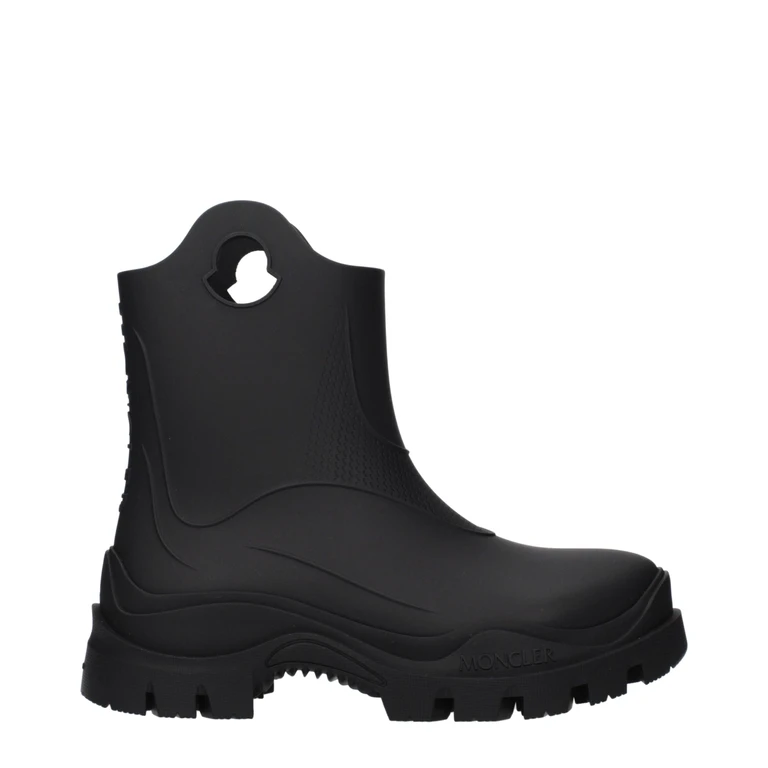 Moncler Black Cotton Ankle Boots - Women