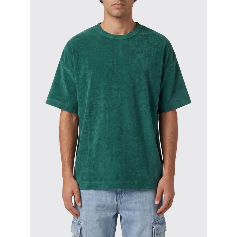 Relaxed Fit Crew Neck T-Shirt in Cotton-Blend Jersey (FONSBOXYFITDESERTGREEN)