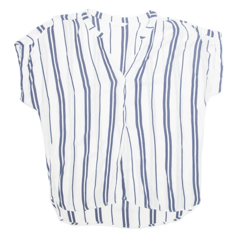 H&M Womens Printed Blouse Blue Striped L