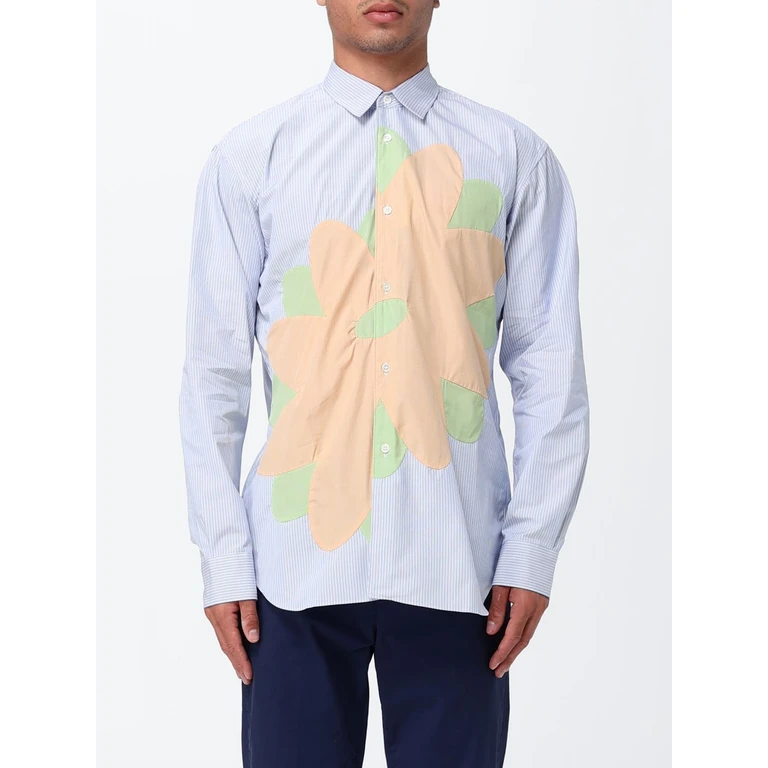 COMME DES GARÇONS Striped and Floral Print Cotton Shirt (B0090511)