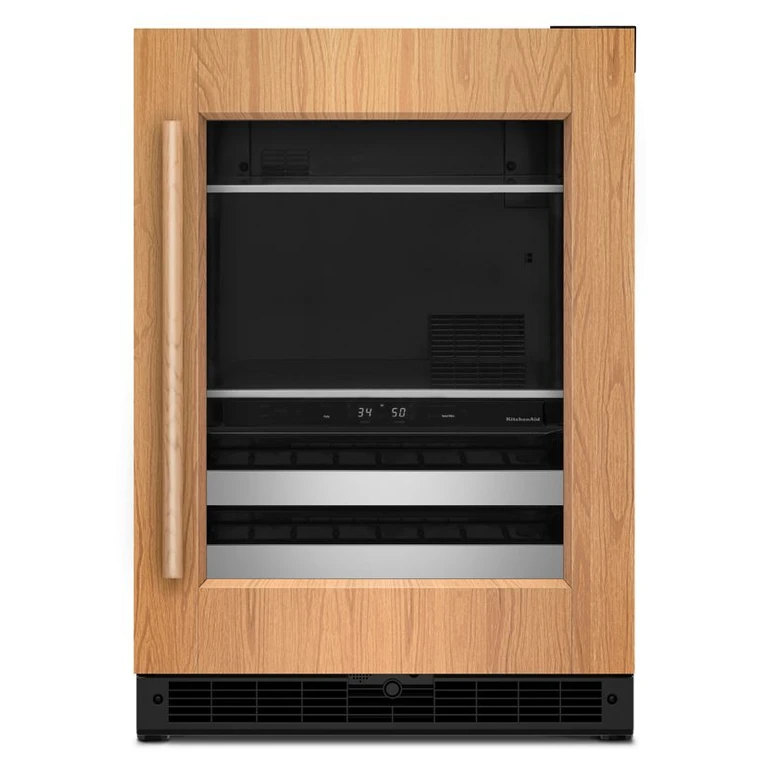 4.8 Cu. Ft. 24 in. Panel-Ready Beverage Center w/ 14-Wine Bottle Capacity & Metal-Front Racks in Panel Ready