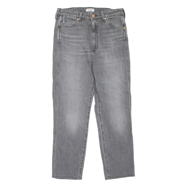 WRANGLER Walker High Rise Womens Jeans Grey Slim Tapered Stone Wash W27 L25