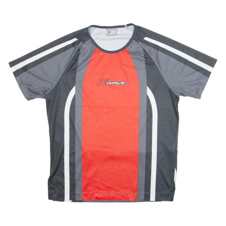 XWAVE Cycling Mens Jersey Red Crew Neck L