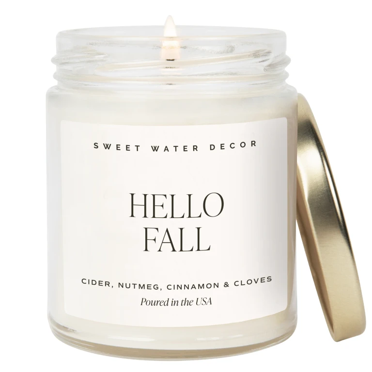 Hello Fall Soy Candle - Clear Jar - 9 oz