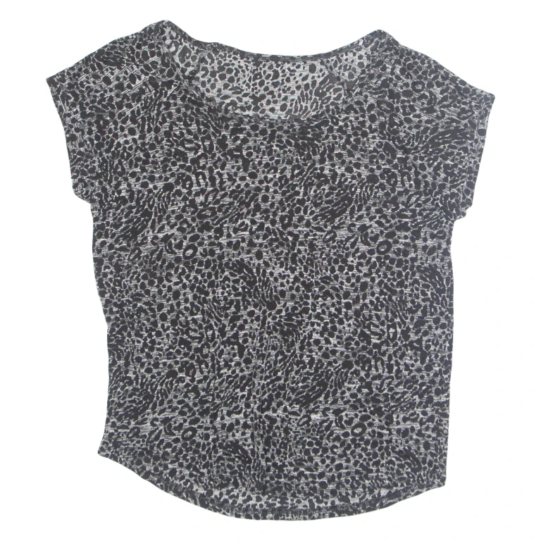 Cheetah Womens Printed Top Grey Animal Print M
