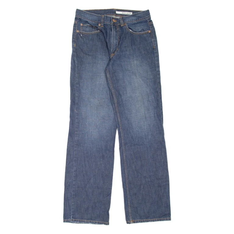 DKNY Fulton Mens Jeans Blue Loose Straight Stone Wash W31 L34