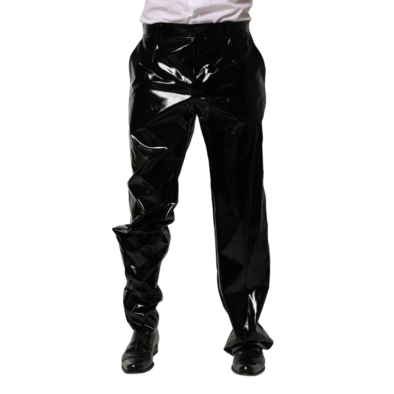 Dolce & Gabbana Black Nylon Straight Men Pants Elastane - Men