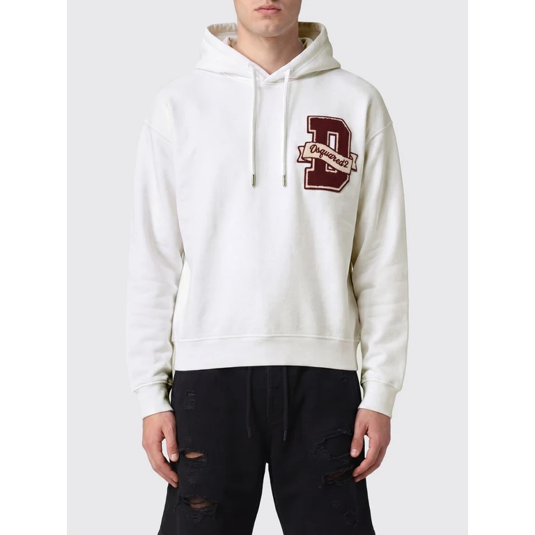 Cotton Hoodie with Contrast Logo and Drawstring (S74GU0978D25031100)
