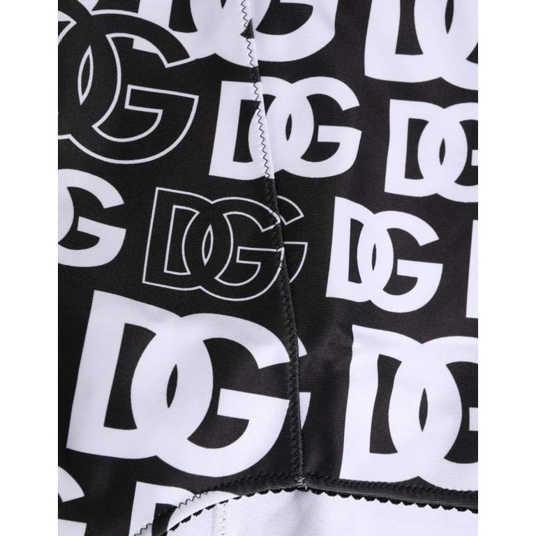 Dolce & Gabbana Black White Dg Logo Waistband Girdle Underwear And Elastane Polyester Clothing - Women