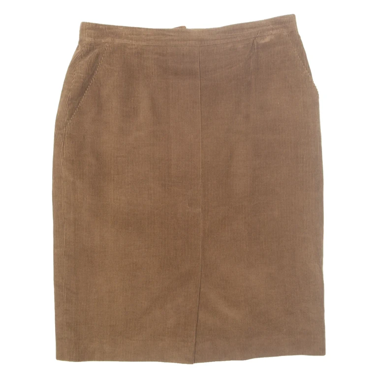 MARINA RINALDI Womens Pencil Skirt Brown Midi Corduroy L