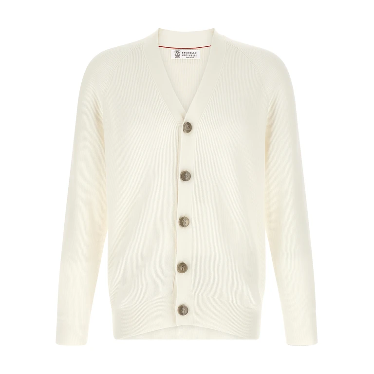 Brunello Cucinelli White Cotton Cardigan Clothing - Men