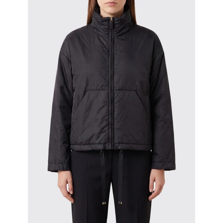 Short Down Jacket in Technical Fabric with High Neck and Drawstring Hem (2629486054600009)