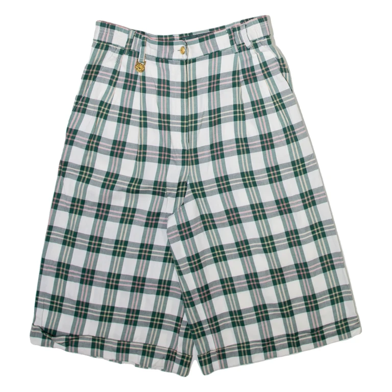 GARDEUR Womens Casual Shorts White Relaxed Check XS W26