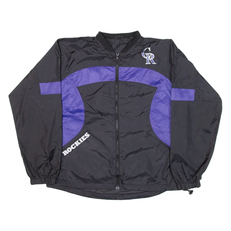 PUMA Colorado Rockies Mens Track Jacket Black Nylon USA L