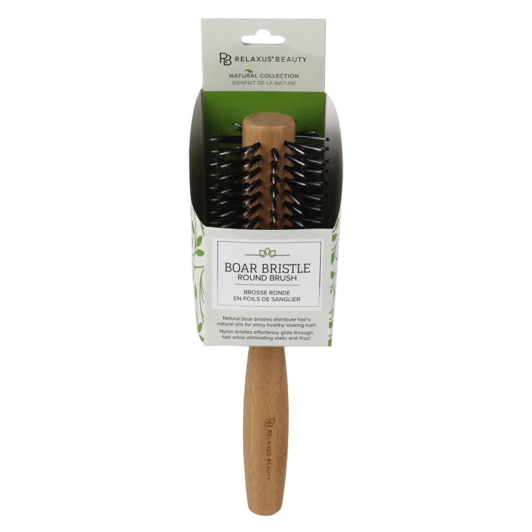 Boar & Nylon Bristle Bamboo 1.1" Round Hair Brush