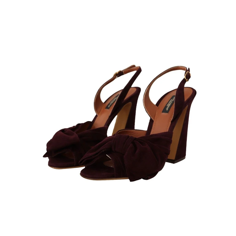 Dark Purple Suede Ankle Strap Sandals Shoes - Women