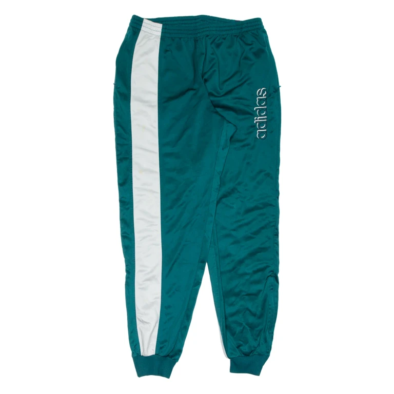 ADIDAS Mens Track Pants Green Tapered L W31 L31