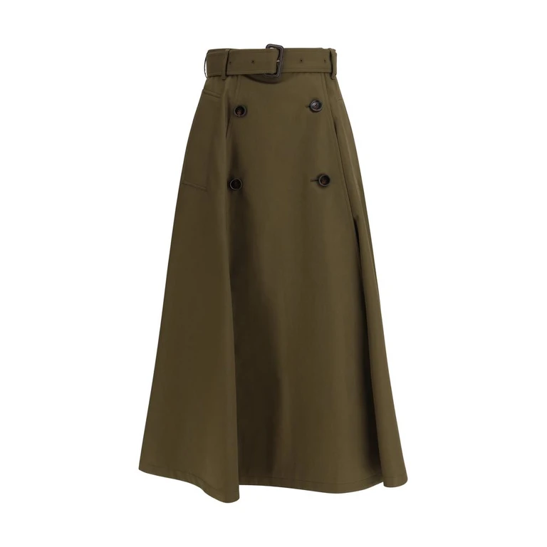 Burberry Bicolor Cotton Midi Skirt - Women