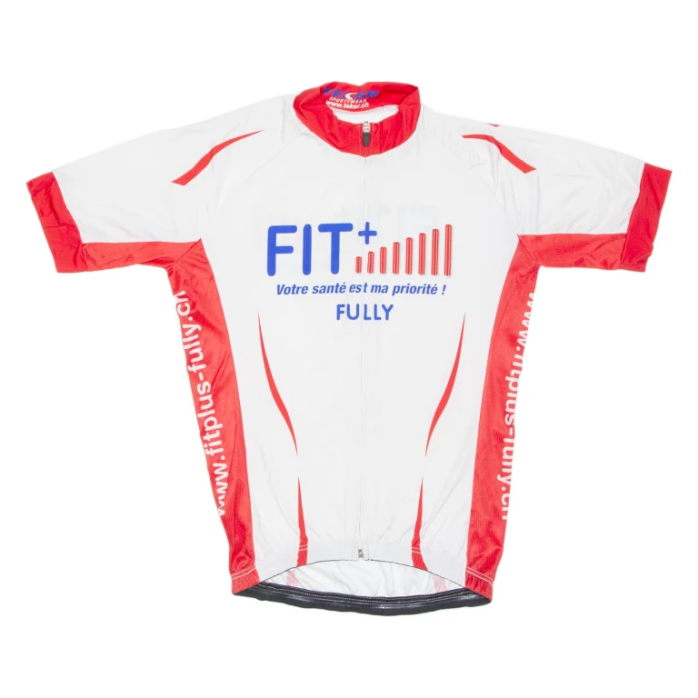 Cycling Mens Jersey White 1/2 Zip M