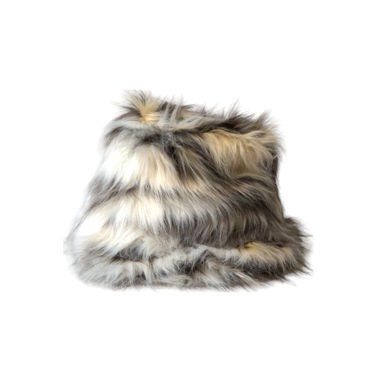 Multicolor Acrylic Fur Women Bucket Hat Polyester Modacrylic - Women