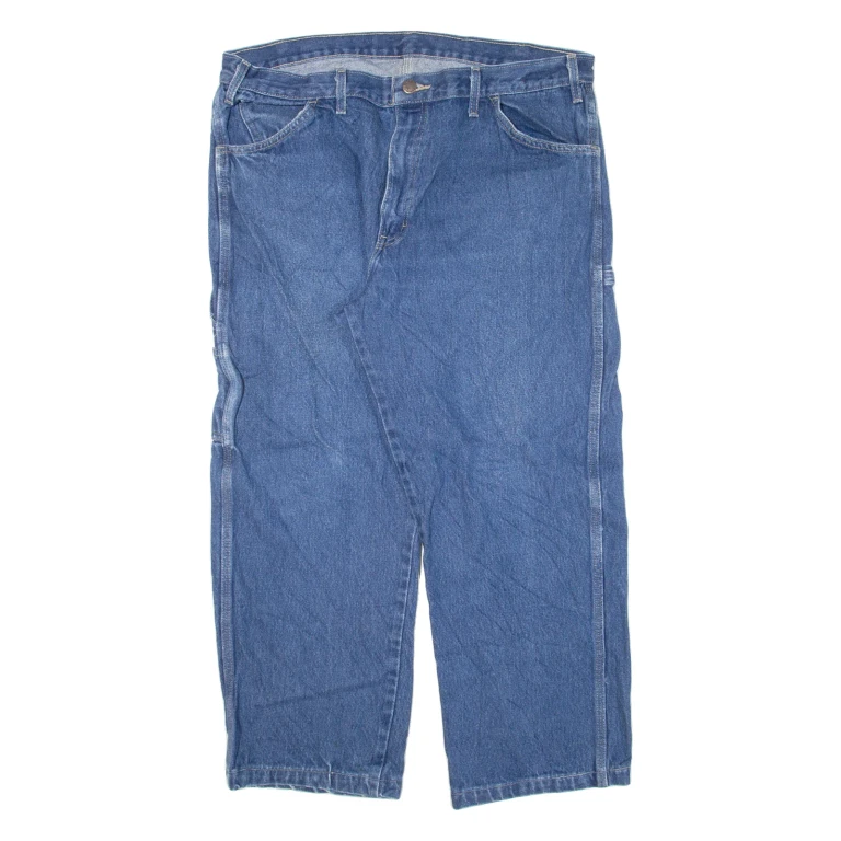 DICKIES Carpenter Workwear Mens Jeans Blue Relaxed Straight W38 L25