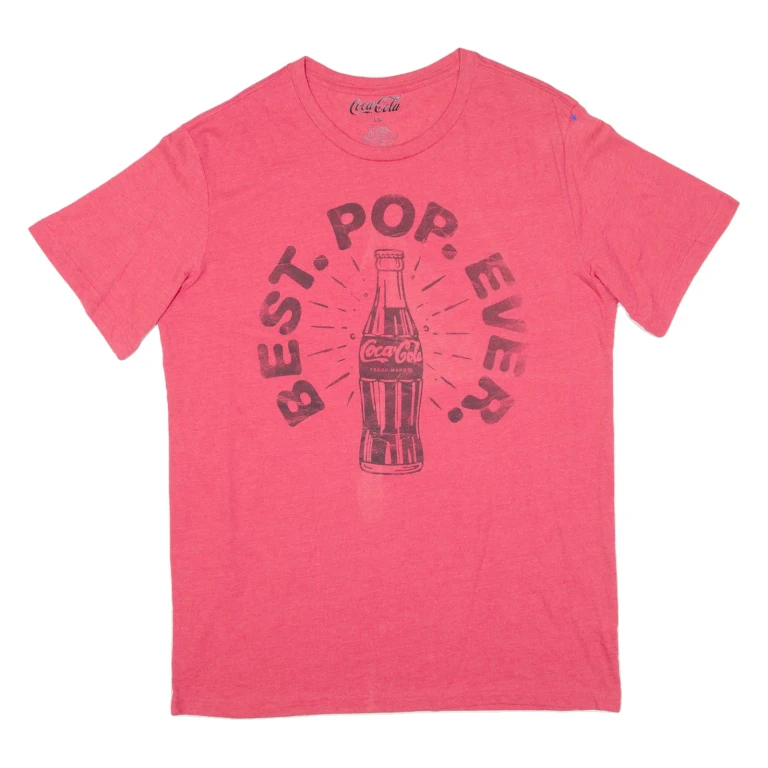 COCA COLA Womens T-Shirt Pink L