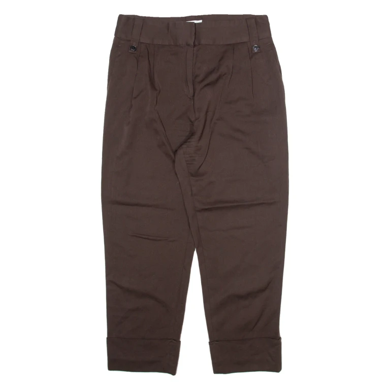 REISS Womens Trousers Brown Relaxed Tapered Wool W30 L24