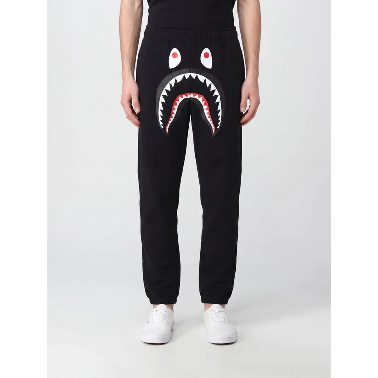 Cotton Jogging Pants with Contrast Logo and Elastic Waist (001PTM301008MBLACK)