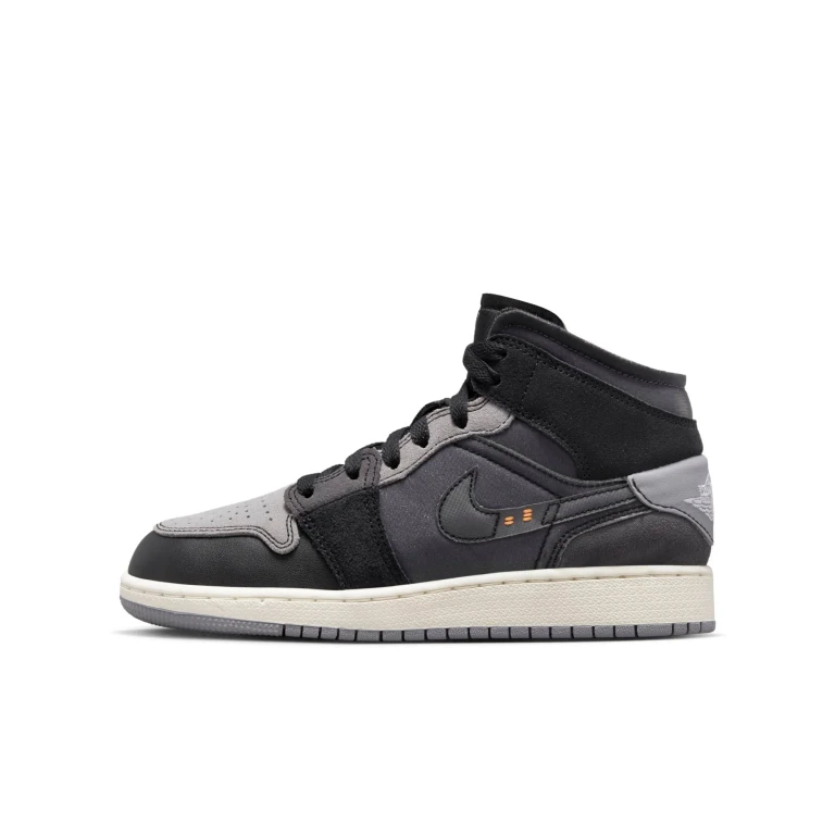 Youth Retro 1 Mid 'Craft Inside Out Black' Gs Sneakers