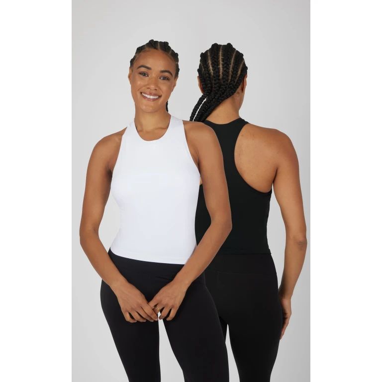 2 PK Seamless Racerback Tank Top with Built in Bra