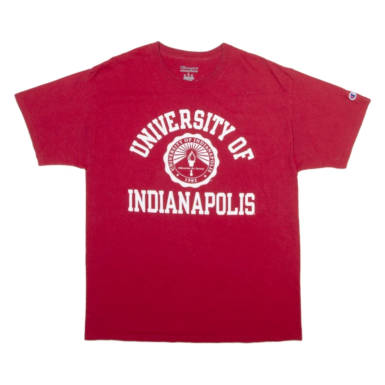CHAMPION University Of Indianapolis Mens T-Shirt Red USA L