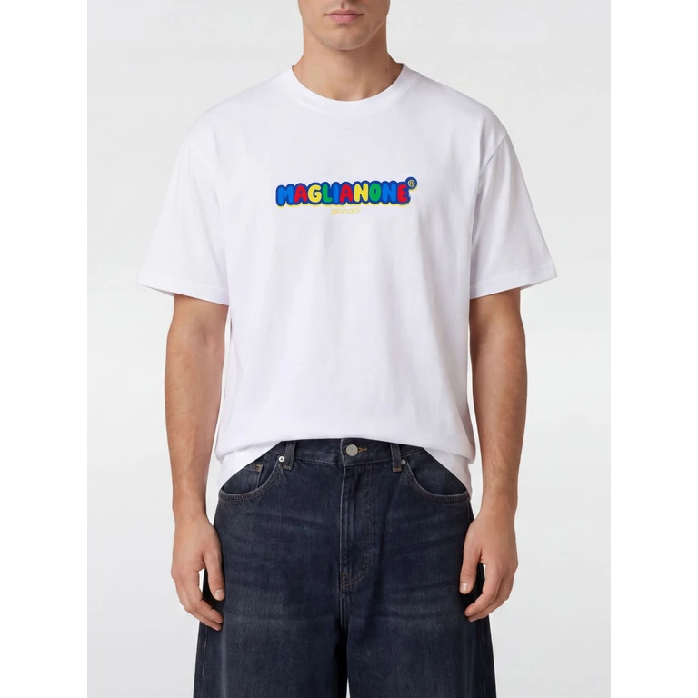 Relaxed Fit Cotton Crew-Neck T-Shirt with Contrasting Logo (V581004506161)