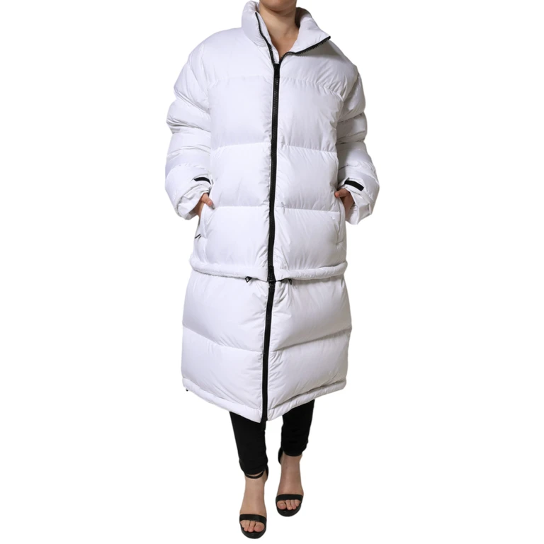 Dolce & Gabbana White Puffer Quilted Full Zip Coat Jacket Nylon Clothing - Women