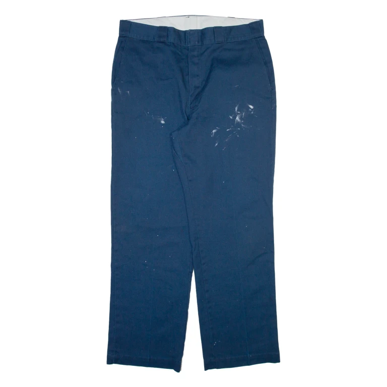 DICKIES Mens Trousers Blue Regular Straight W36 L32