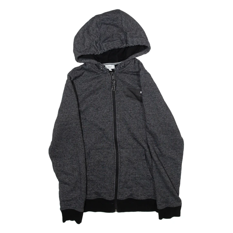 DKNY Womens Grey Hoodie Full Zip S