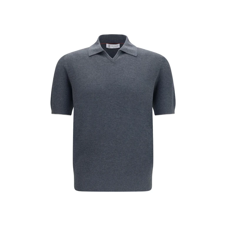Gray Cotton Polo Shirt - Men