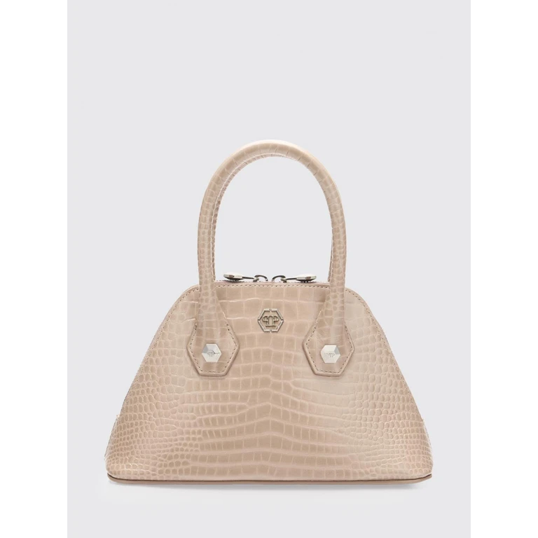 Crocodile-Print Calfskin Leather Handbag with Hexagon Logo (SAFAWBA2188PLE010N06)