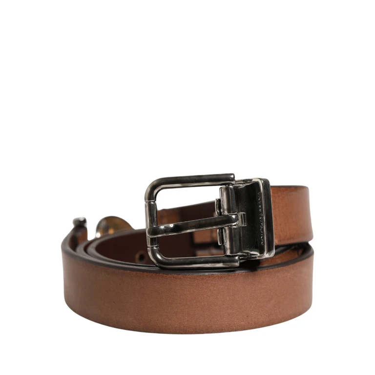 Dolce & Gabbana Men Brown Classic Leather Metal Buckle Belt Calf - Men