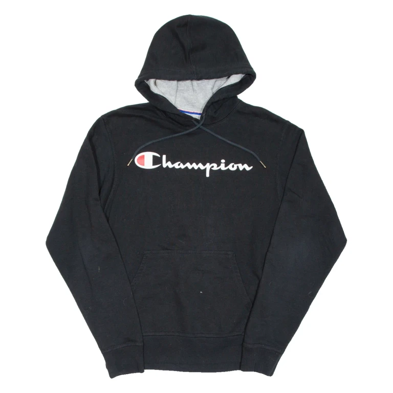 CHAMPION Mens Black Hoodie S