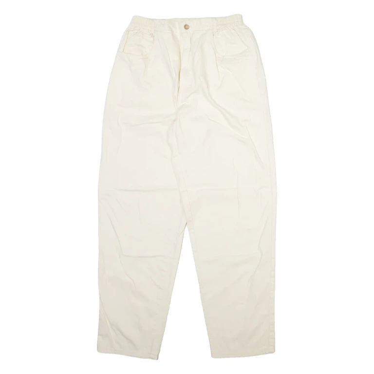 SPENGLER Womens Trousers Cream Relaxed Tapered W26 L29