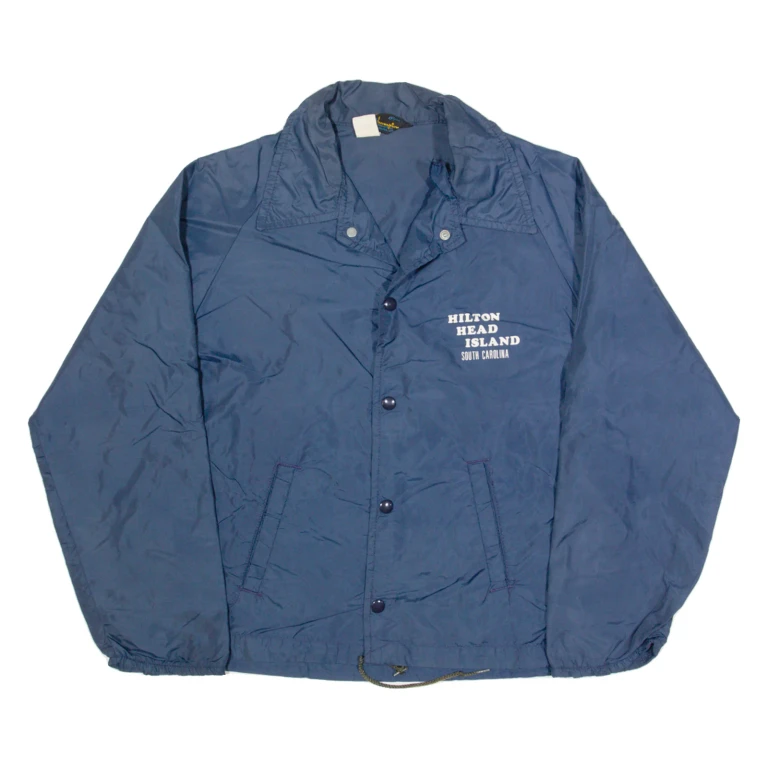 CHAMPION Hilton Head Island Mens Coach Jacket Blue 90s USA S