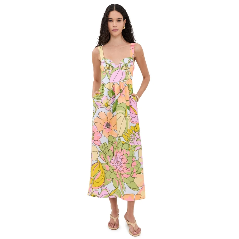 Light Blue Spring Affair Maxi Dress Orange S