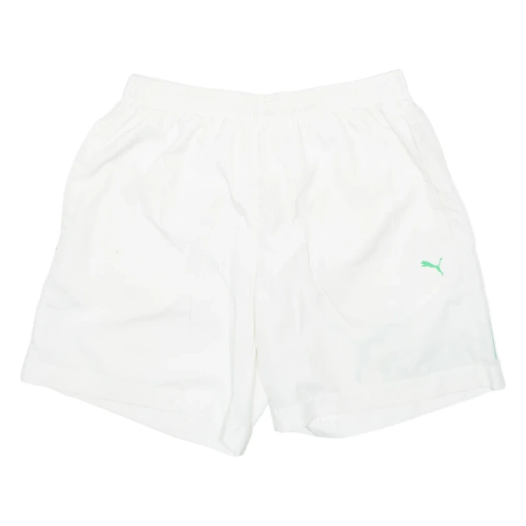 PUMA Mesh Lined Mens Sports Shorts White M W30