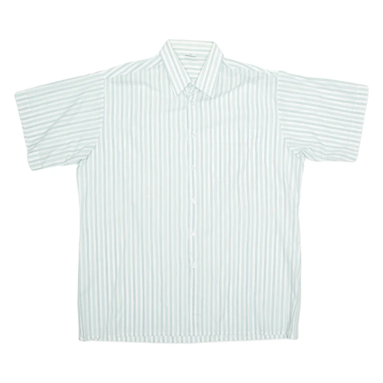 Mens Shirt White Striped L