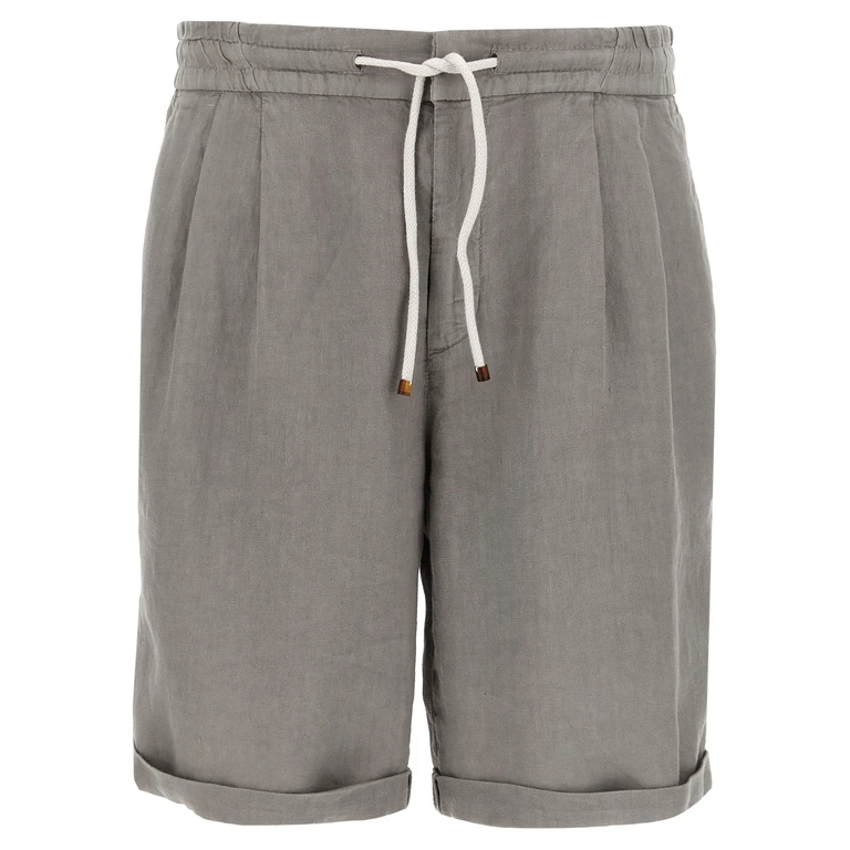 Brunello Cucinelli Gray Linen Bermuda Shorts - Men