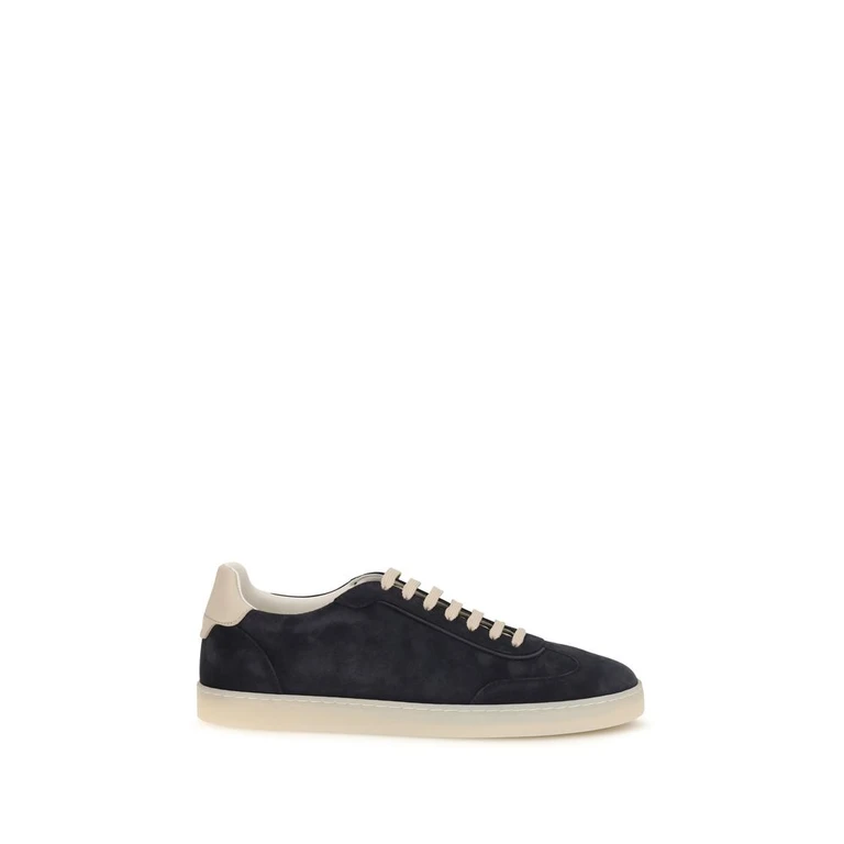 Brunello Cucinelli Brown Calf Leather Bos Taurus Low Top Sneakers - Men